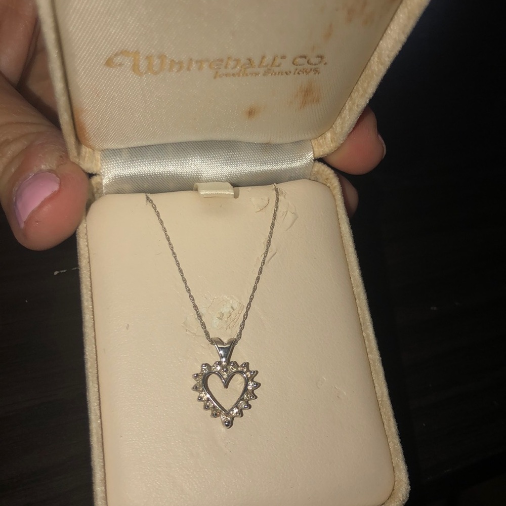 14k white gold diamond necklace!